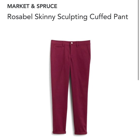 Market & Spruce Pants - MARKET & SPRUCE ROSABEL SKINNY PANT BURGUNDY NWT
